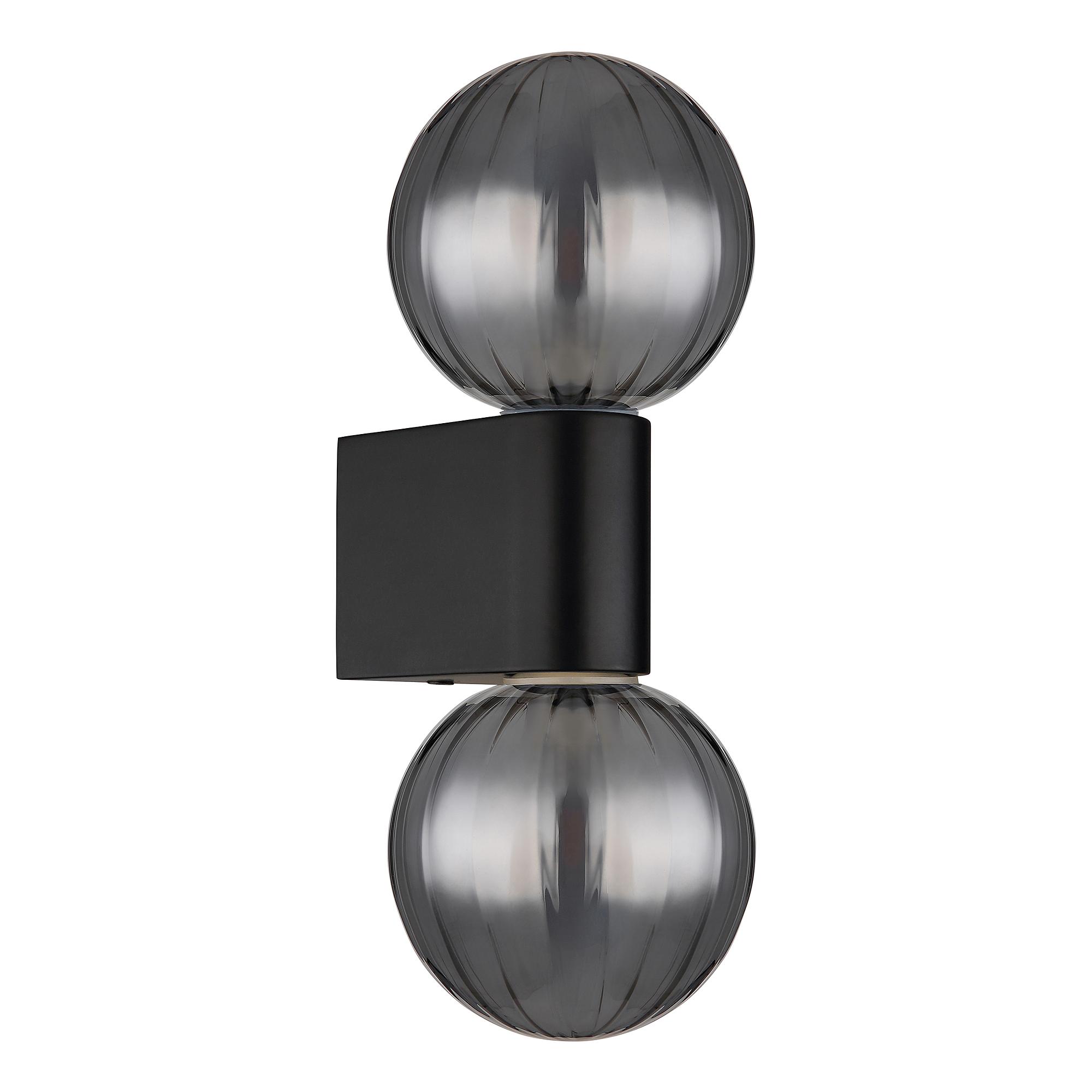 Wandleuchte Ander Typ A Rauchglas Aluminium Schwarz 4