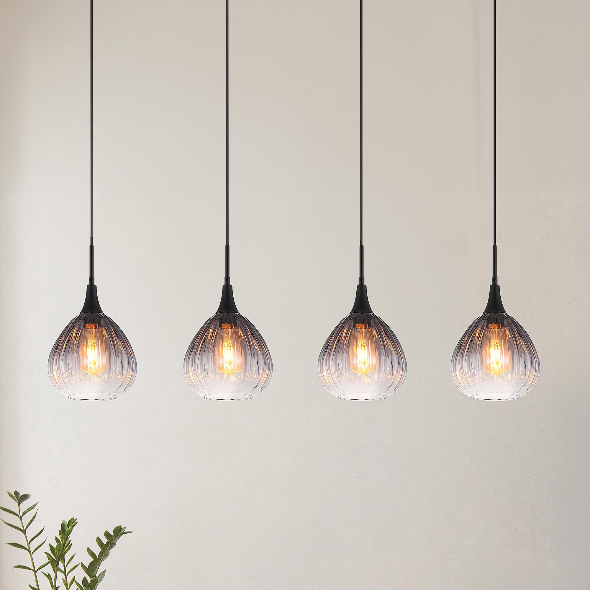Olsen Pendant Light Type B 4-Light Smoked Glass Black 1