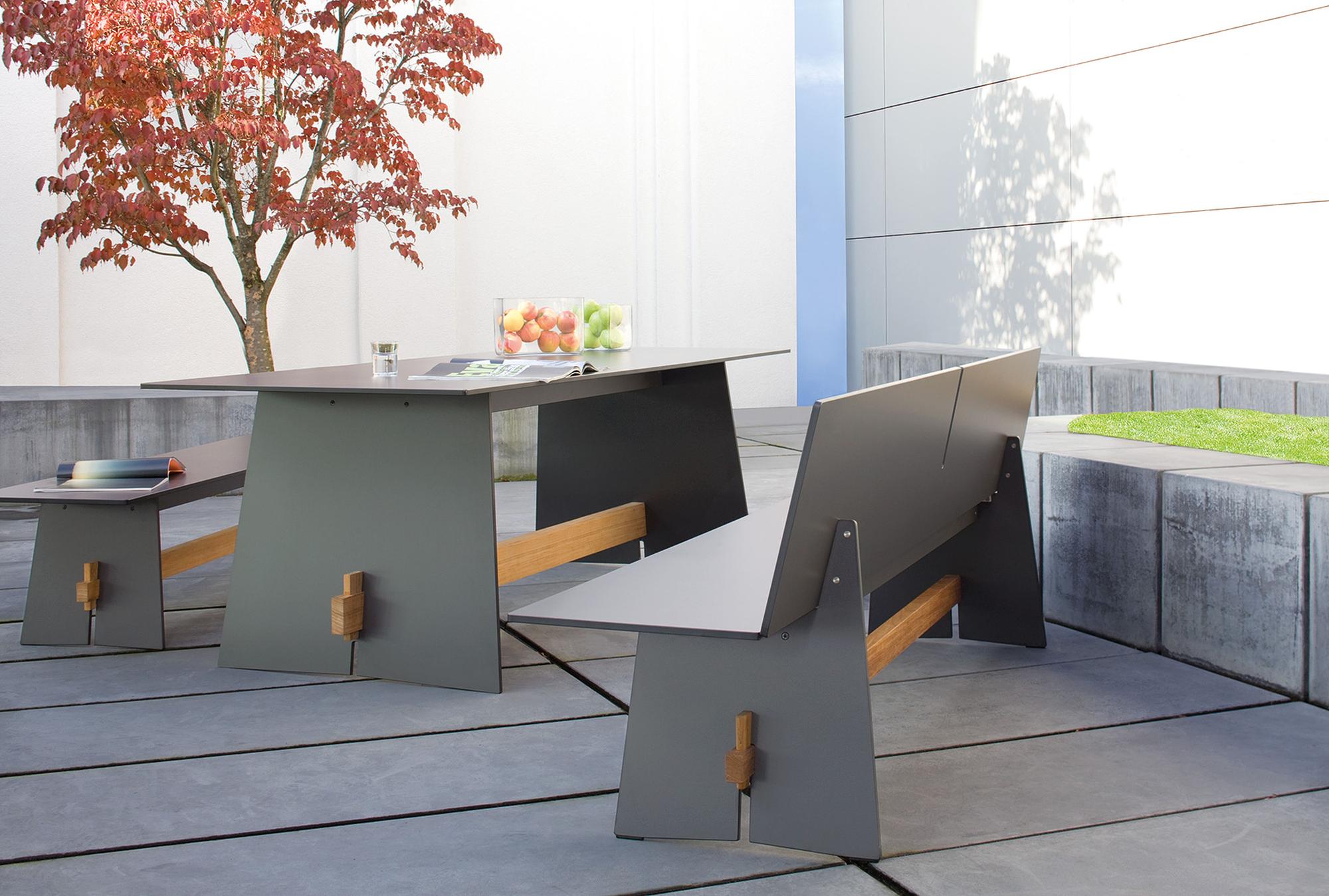 Tension Bank with backrest Grey 3