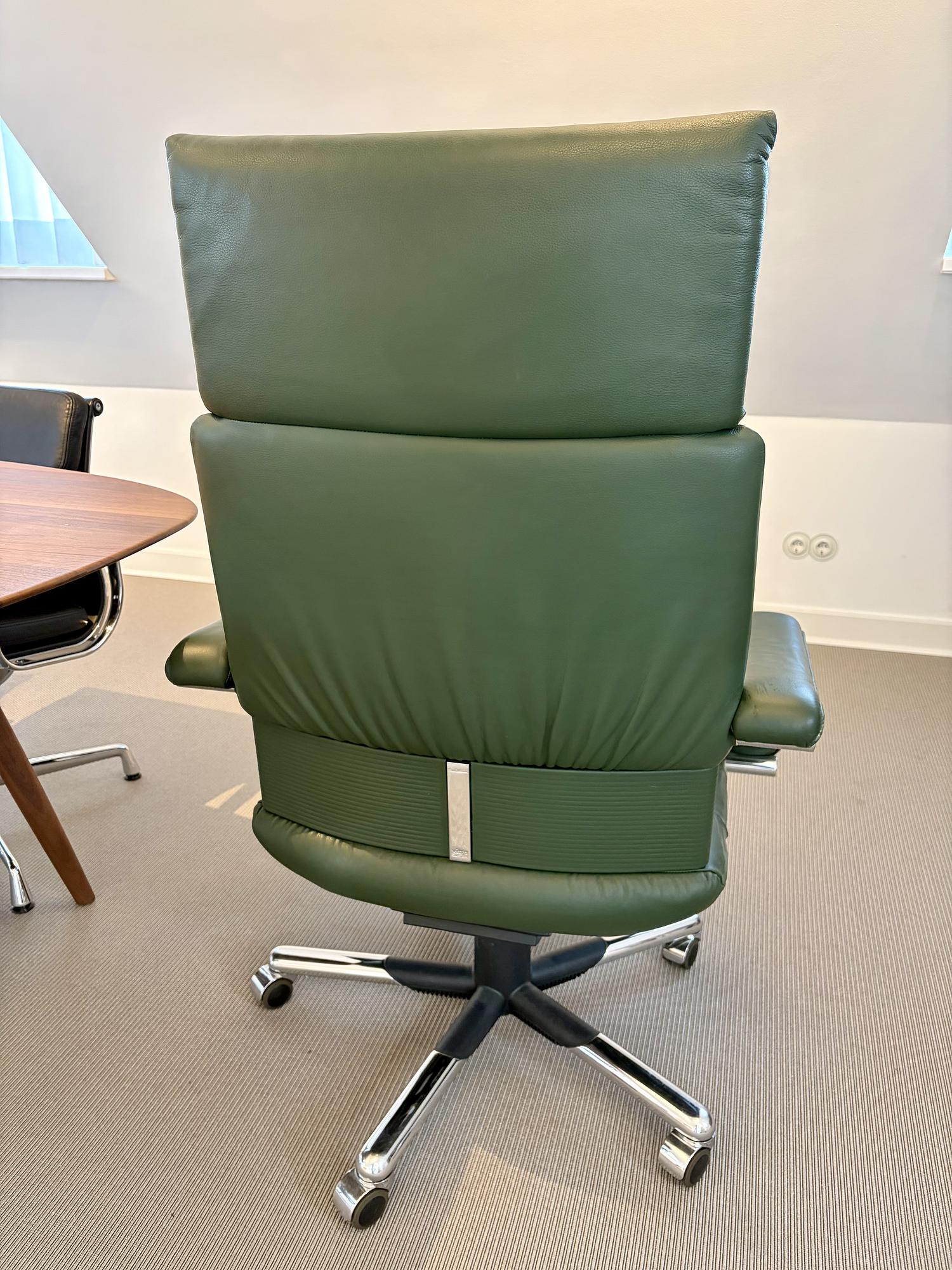 Office chair Leather Dark Green 4