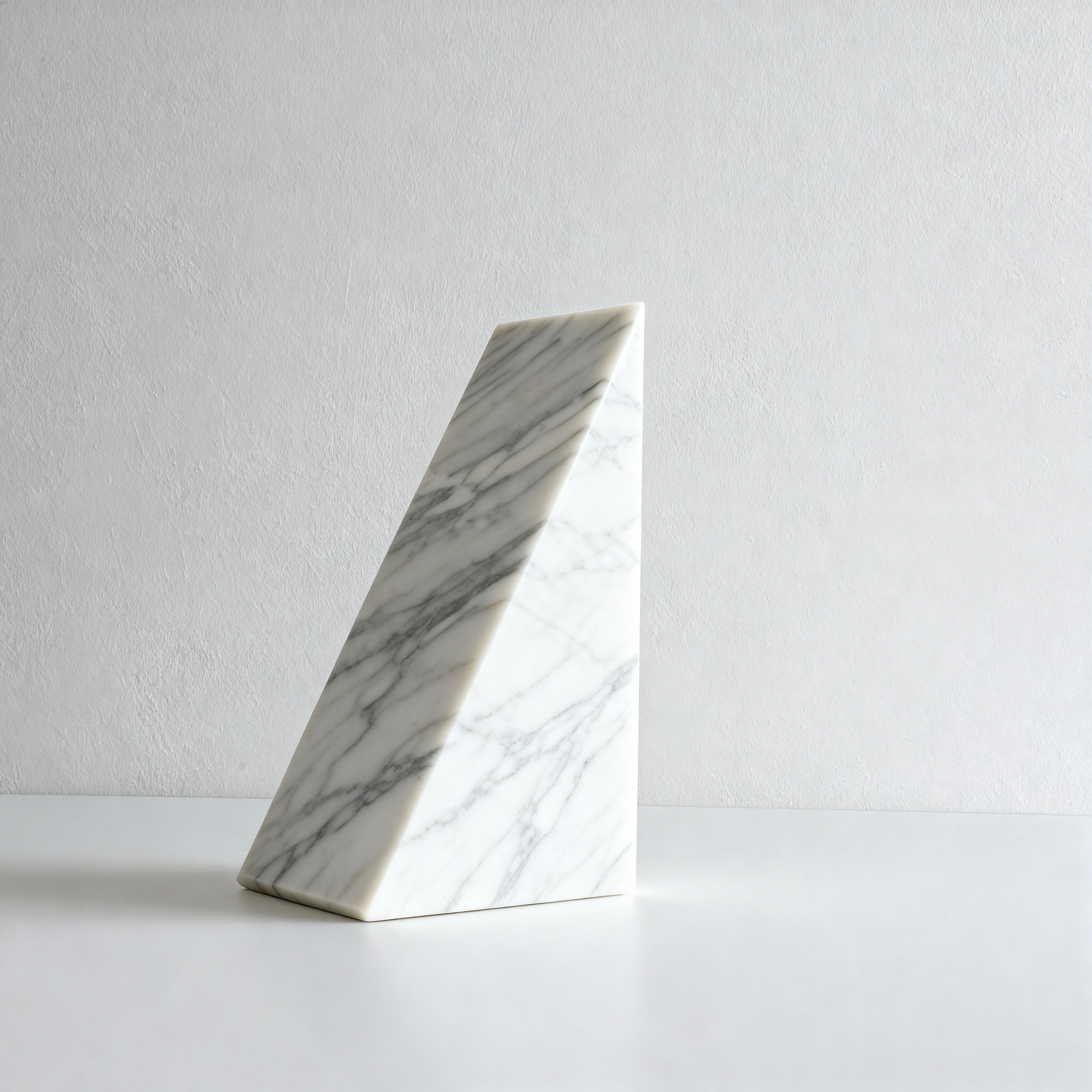 2x Buchstütze Carrara Weiß Grau 3
