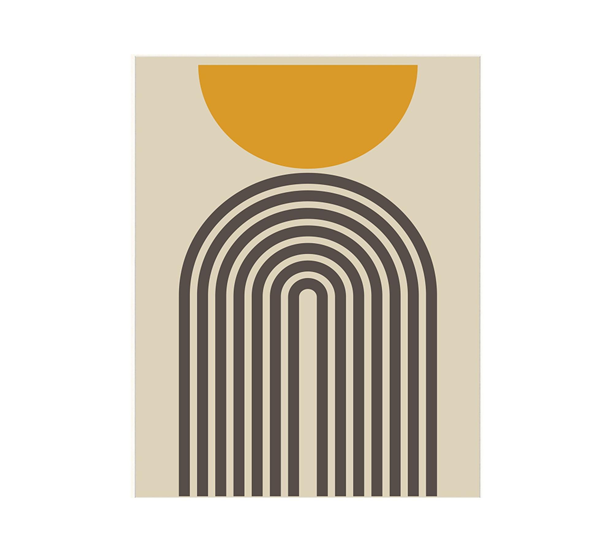 Mid Century Modern Art Print with Frame Multicolored 1