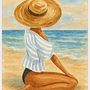 Seaside Glow Art Print with Frame Multicolored 1