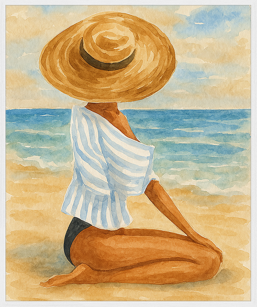 Seaside Glow Art Print with Frame Multicolored 1