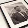 Kennedy Speech Art Print with Frame Black White 2