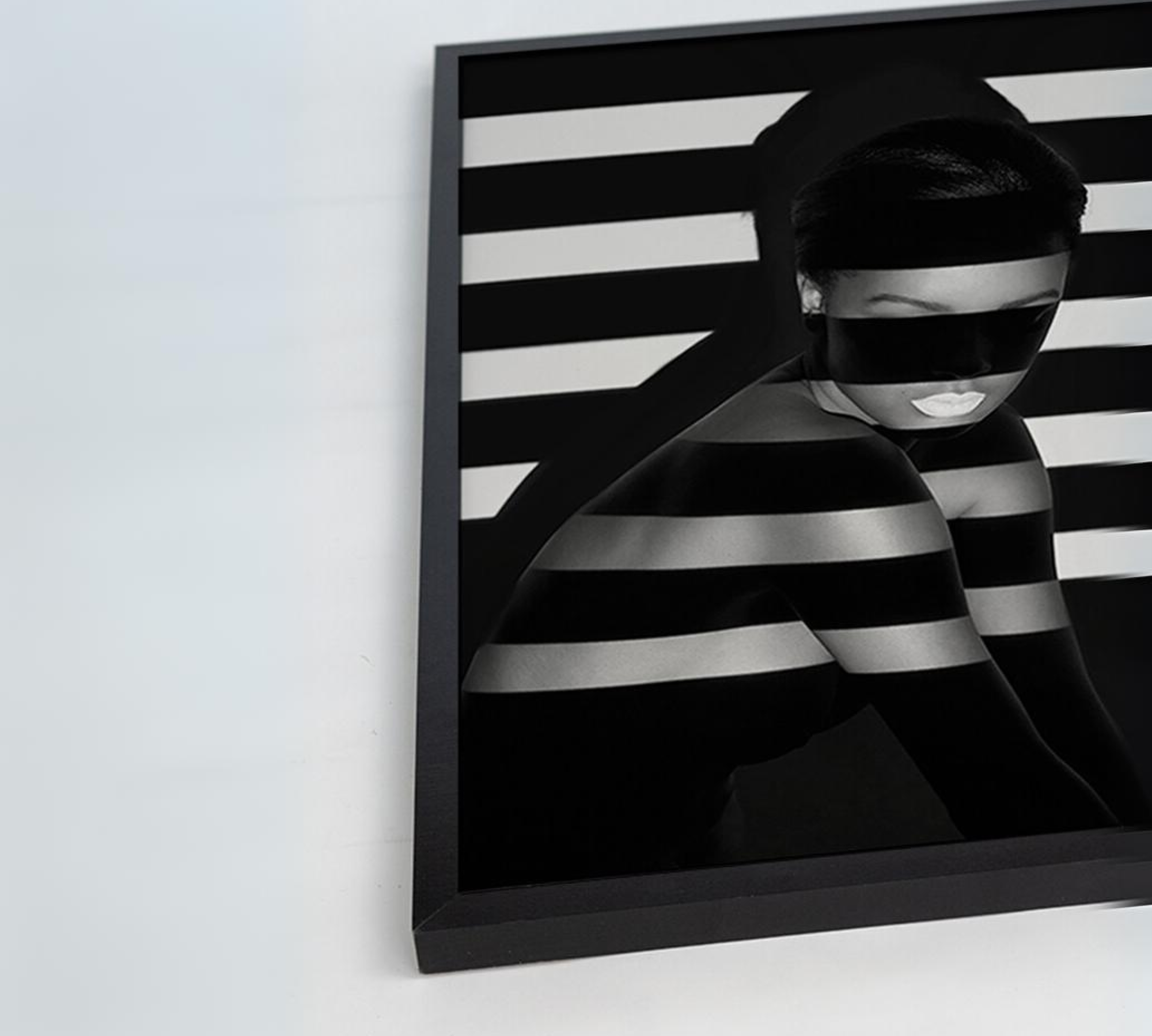 Studio Art Print with Frame Black White 1