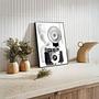 Vintage Camera Art Print with Frame Black and White 2