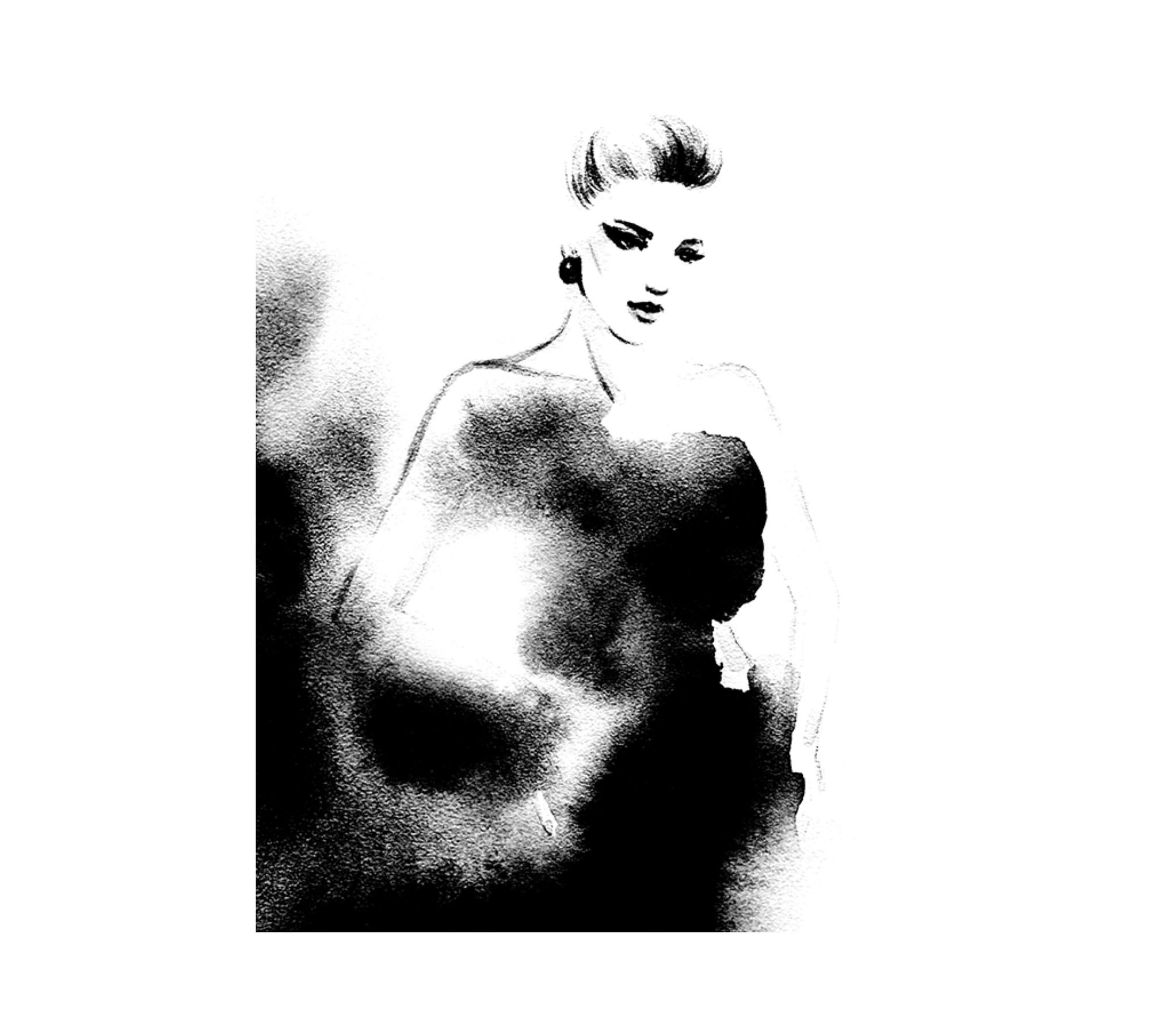 Fashion Art Print with Frame Black White 1