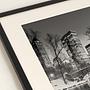 Gapstow Bridge in Winter Art Print with Frame Black and White 2