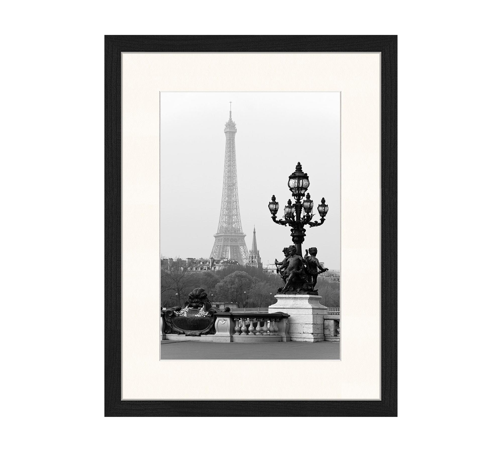 Alexandre III Bridge Art Print with Frame Black White 0