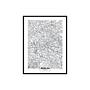 Berlin map art print with frame Multicolored 0