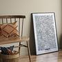 Berlin map art print with frame Multicolored 3