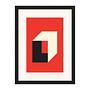 Bauhaus in Red Art Print with Frame Multicolored 0