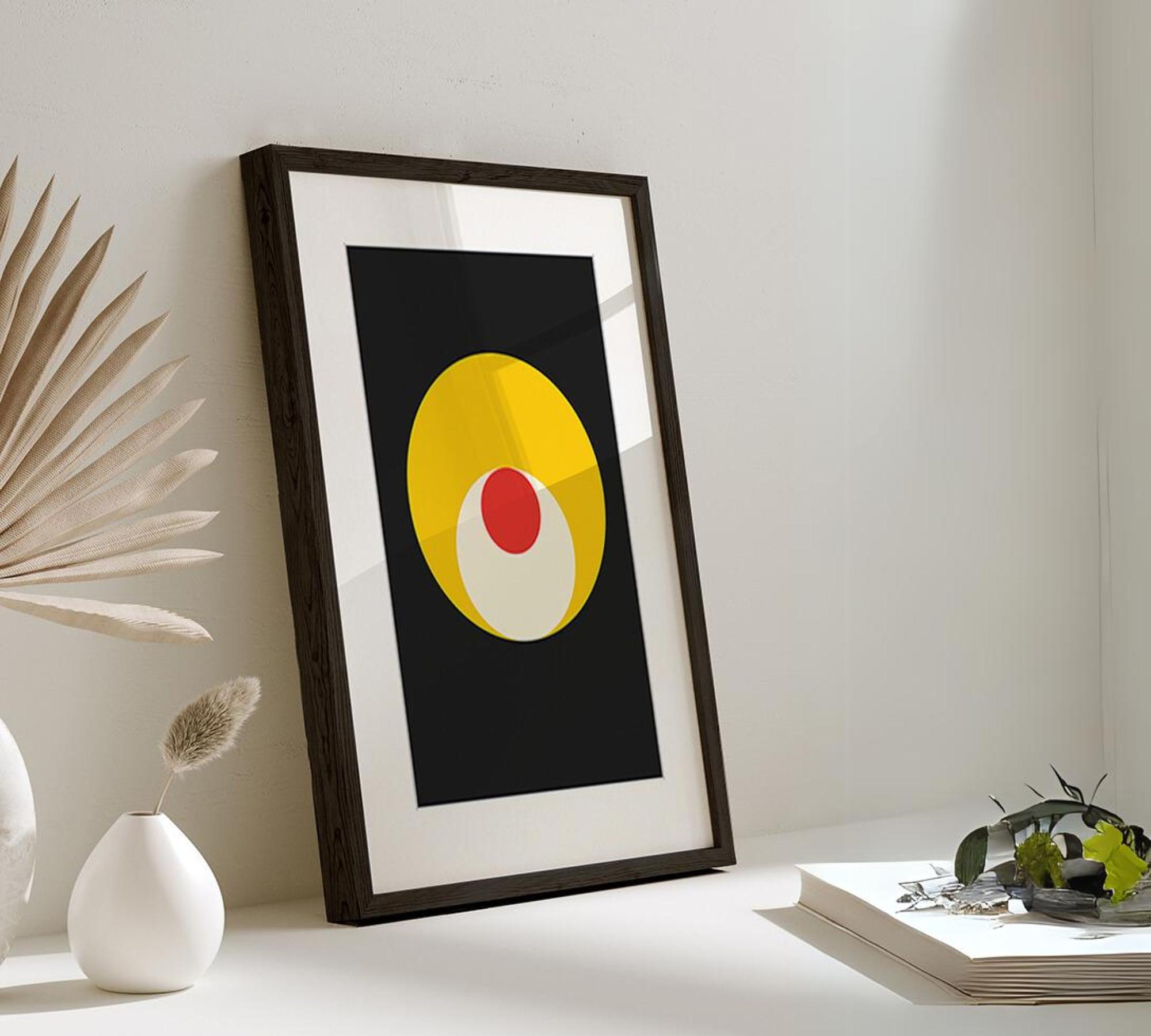 Bauhaus Circles in Circles Art Print with Frame 2
