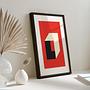 Bauhaus in Red Art Print with Frame Multicolored 3