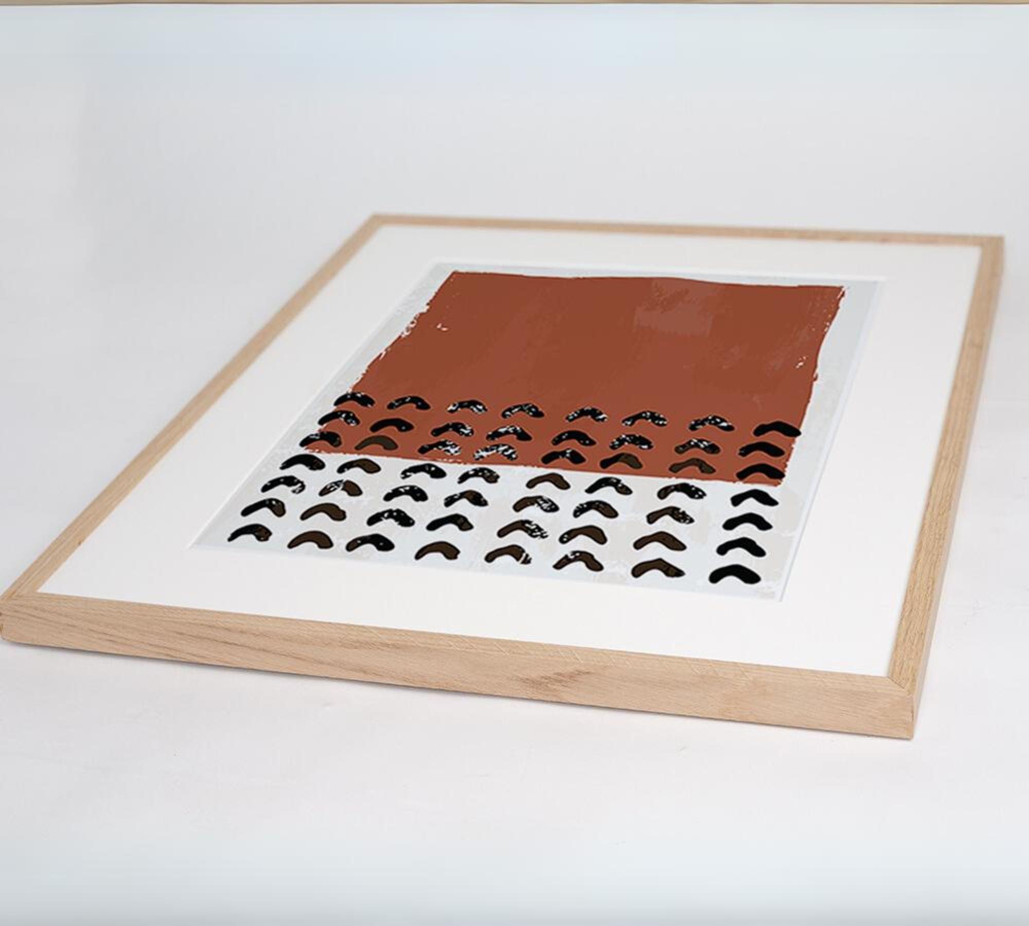 Modern Scandinavian Art Print with Frame Multicolored 2