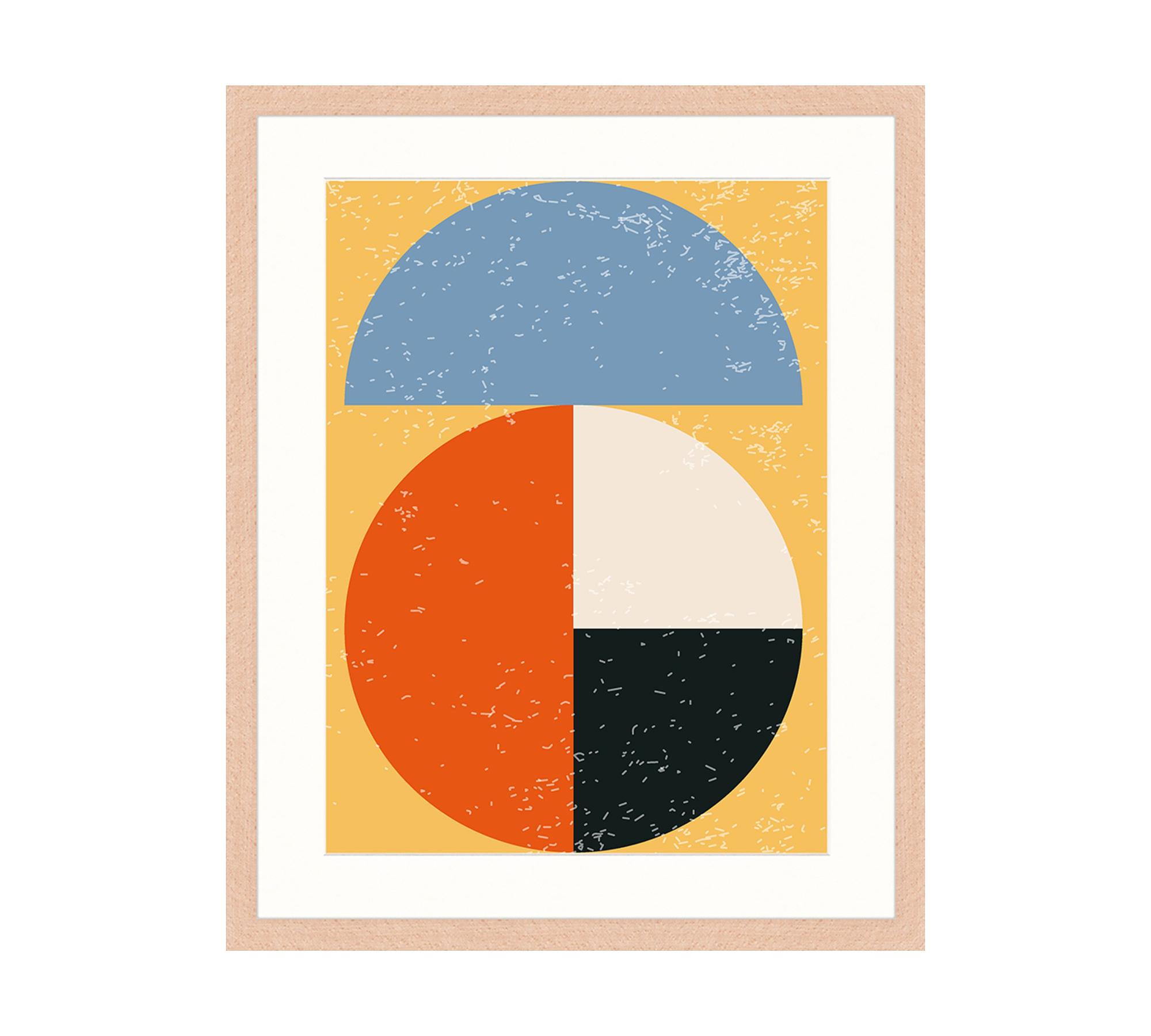 Figure Inspired By Delaunay Art Print with Frame Multicolor 0
