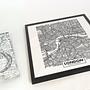 London City Map Art Print with Frame Multicolored 3