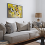 Abstract Yellow Drops Art Print with Frame Multicolored 0