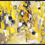 Abstract Yellow Drops Art Print with Frame Multicolored 1