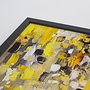 Abstract Yellow Drops Art Print with Frame Multicolored 2