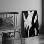 Black Ink Art Print with Frame Black White 0