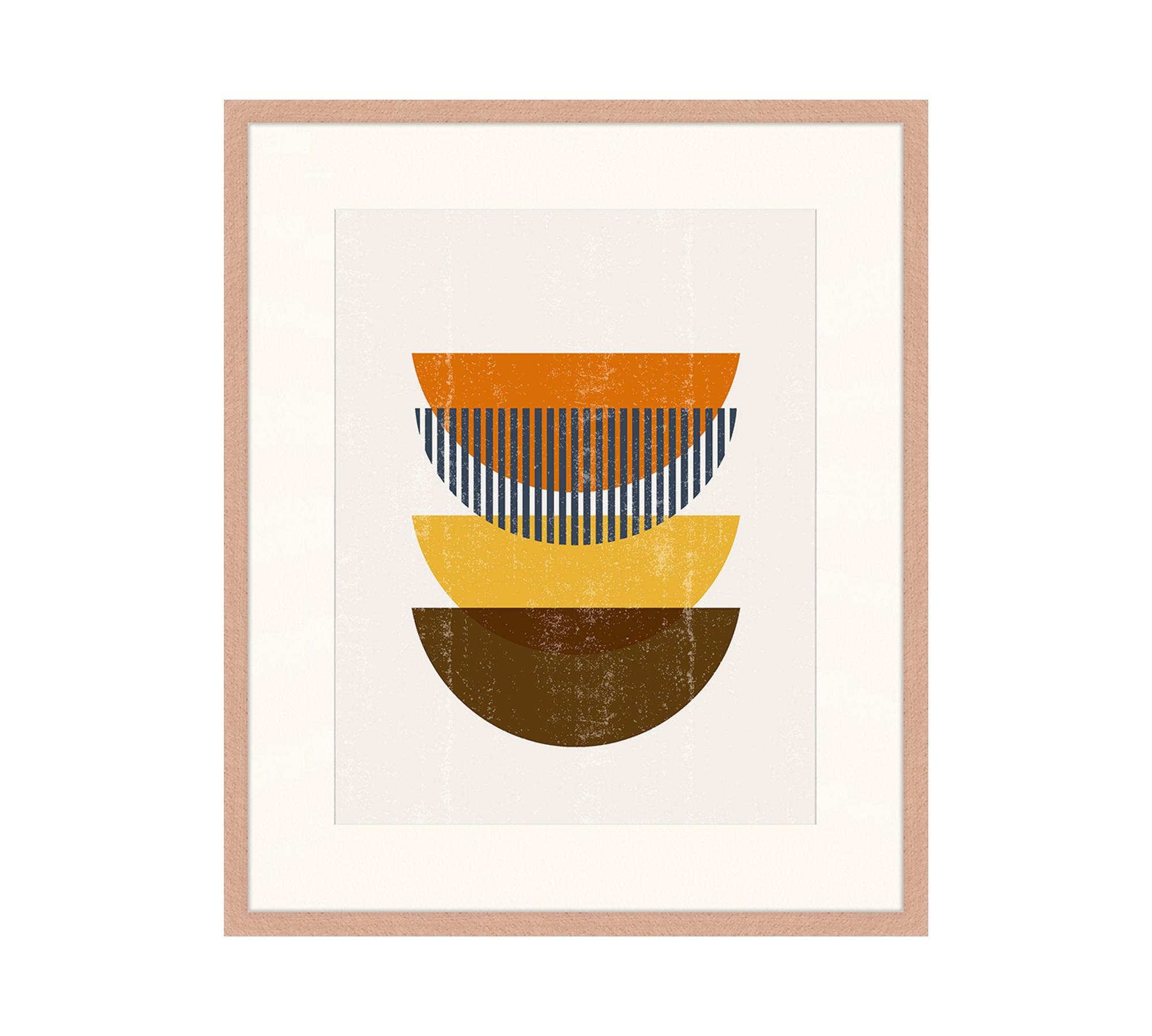 Abstract Sun Moon Print with Frame Multicolor 0