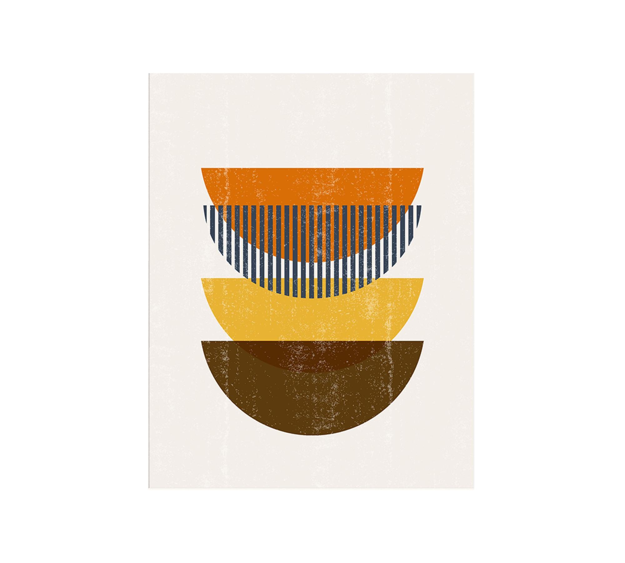 Abstract Sun Moon Print with Frame Multicolor 1