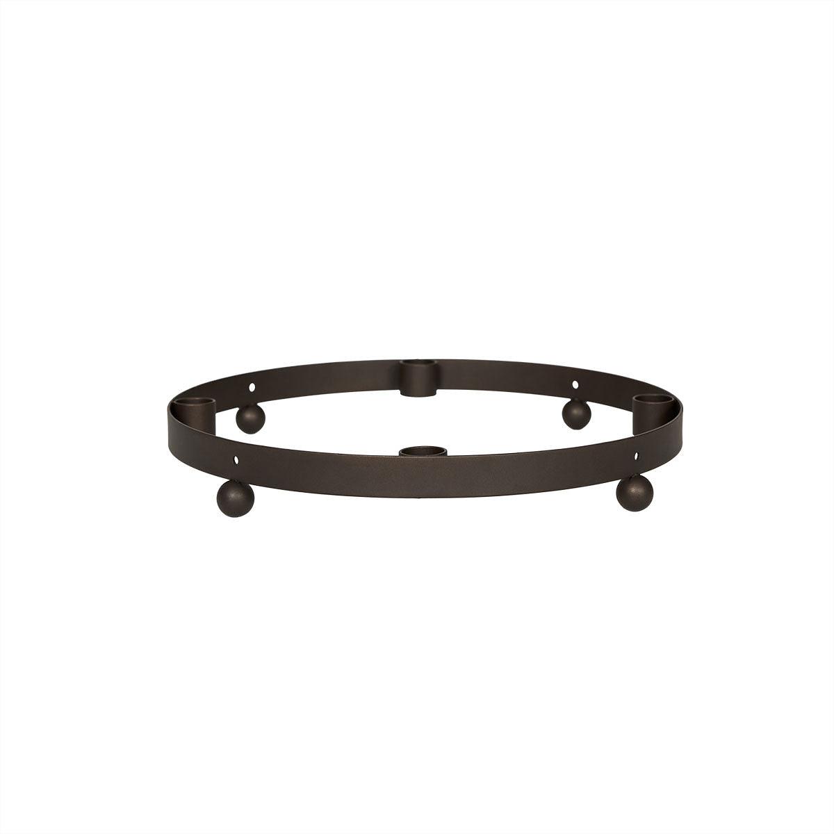 Pearl Advent candle holder iron brown 1