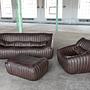 Sandra Set Lounge 2 pz. pelle liscia marrone cioccolato 2