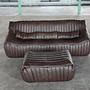 Sandra Lounge Set 2-piece. Smooth leather Chocolate brown 0