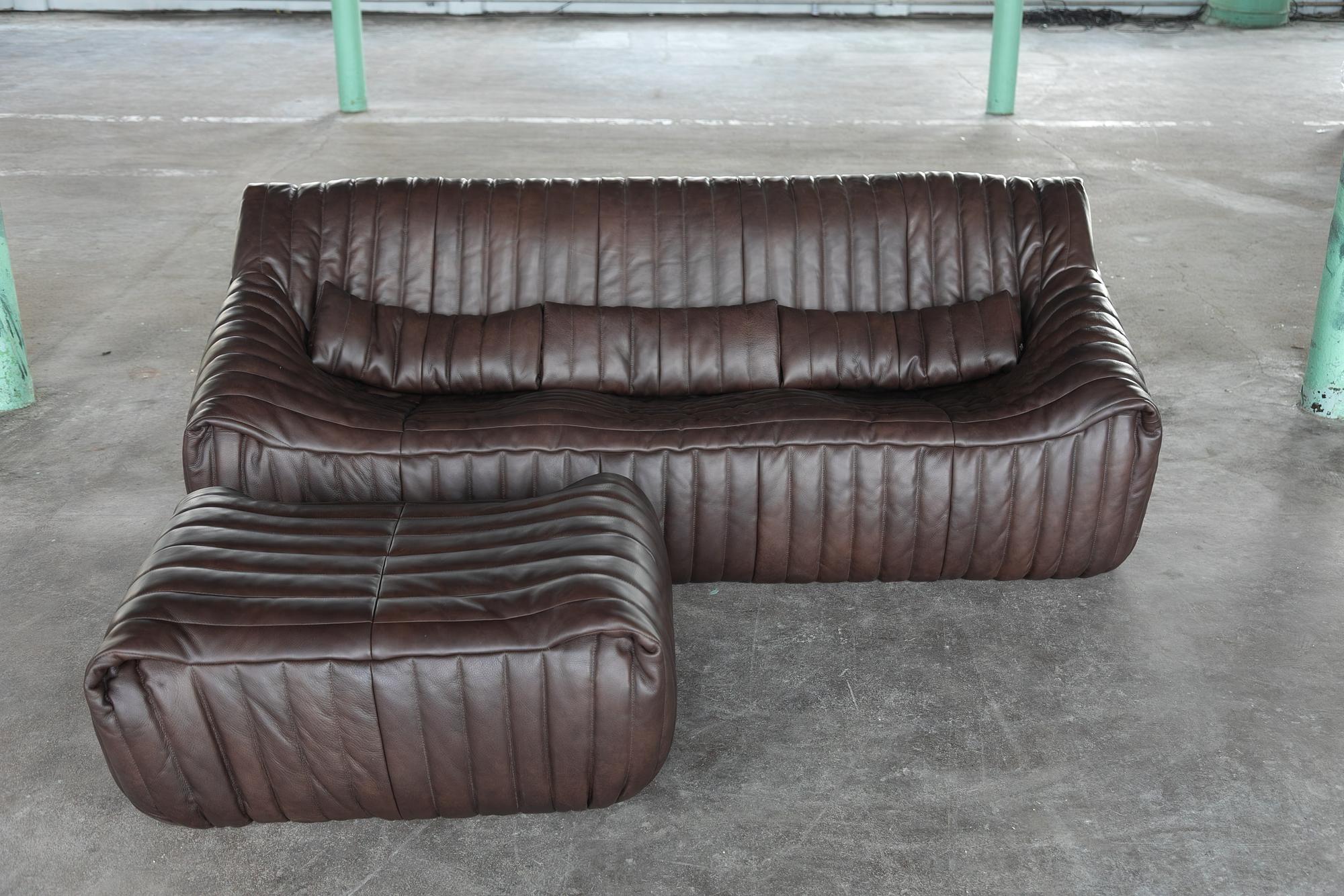 Sandra Lounge Set 2-piece. Smooth leather Chocolate brown 1