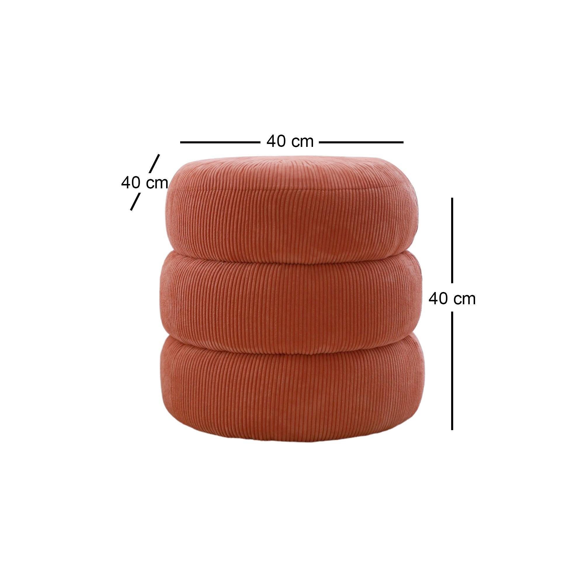Boum Pouf Teddy Fabric Vermilion 2