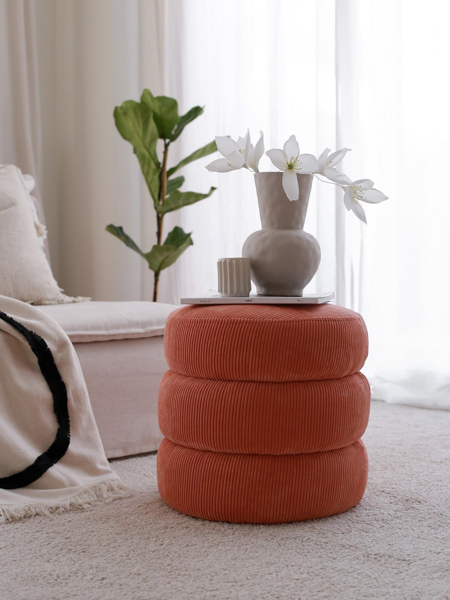 Boum Pouf Teddy Fabric Vermilion 0
