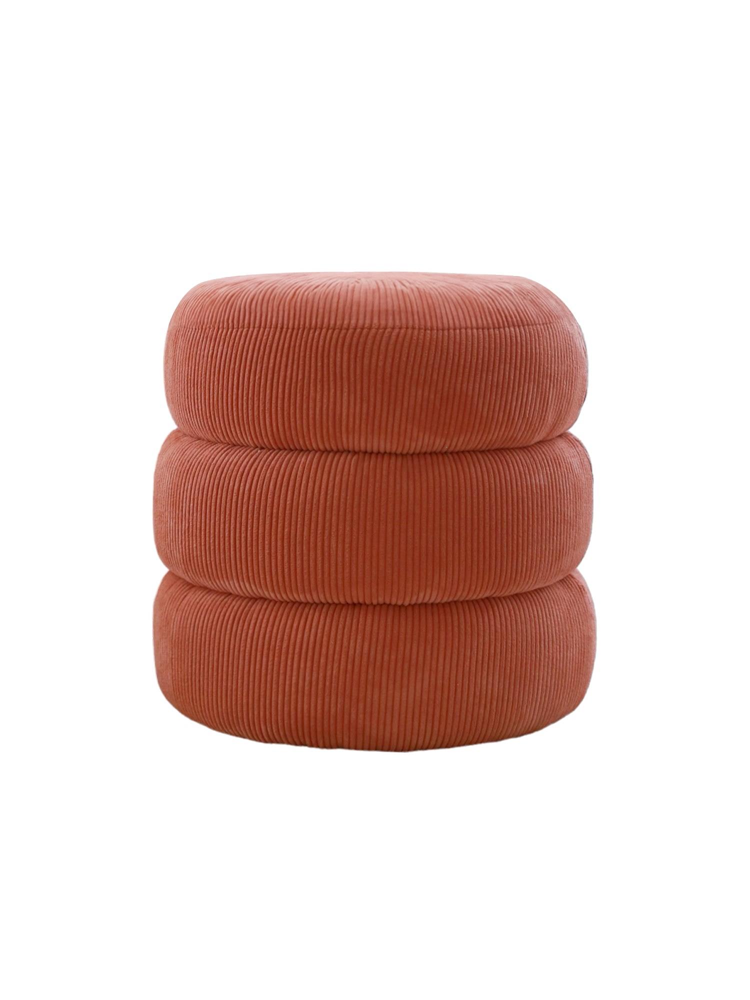 Boum Pouf Teddy Fabric Vermilion 1