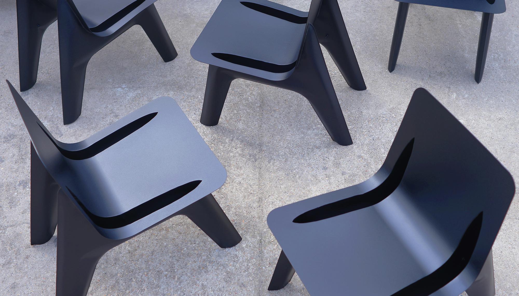 J-Chair Lounge Stuhl Stahl Schwarz 0