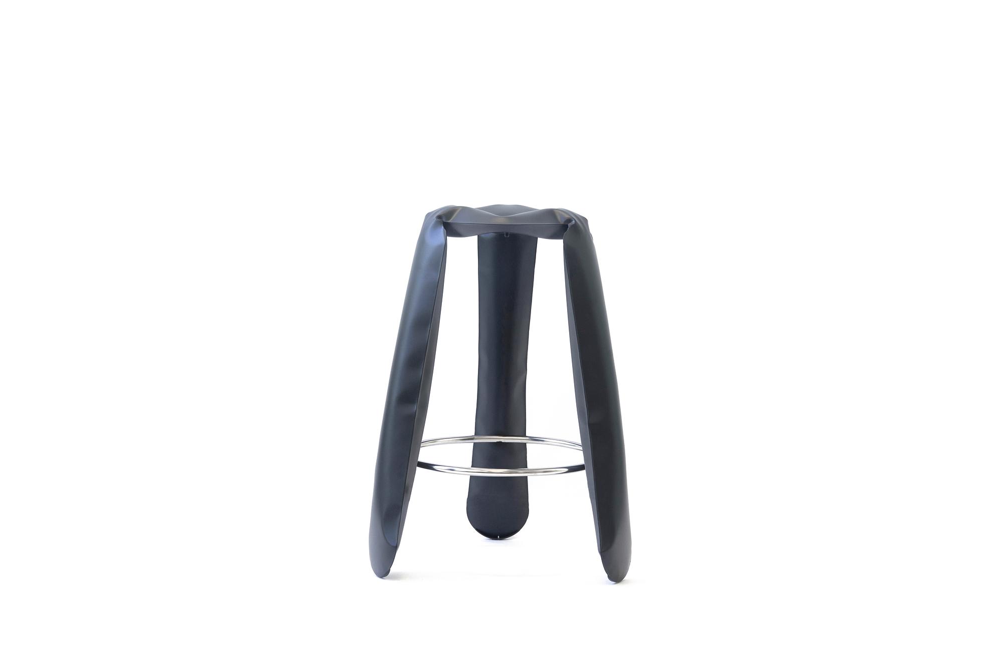 Plopp Barhocker Stahl Graphit Grau Matt 0