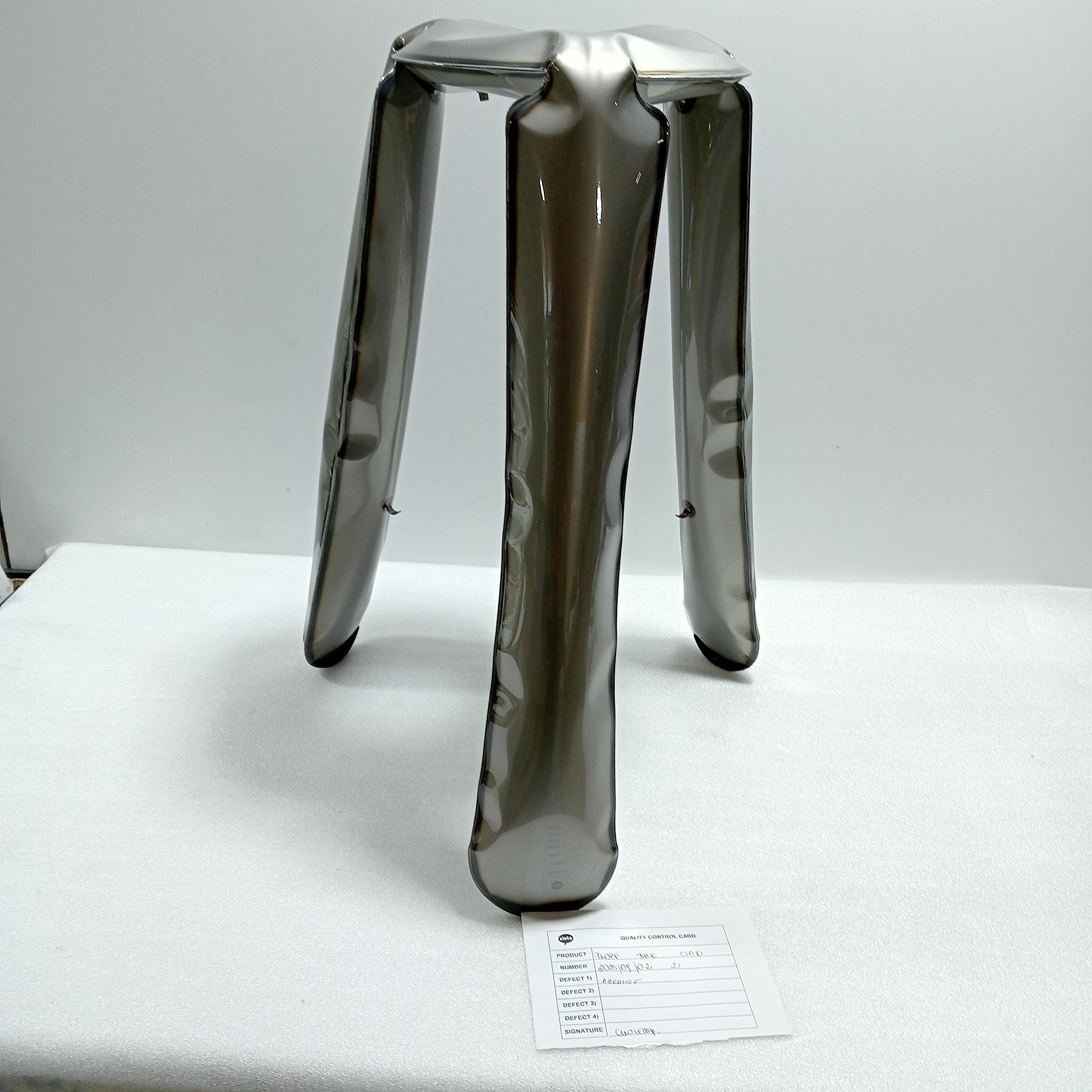 Plopp Bar stool steel raw lacquered 1