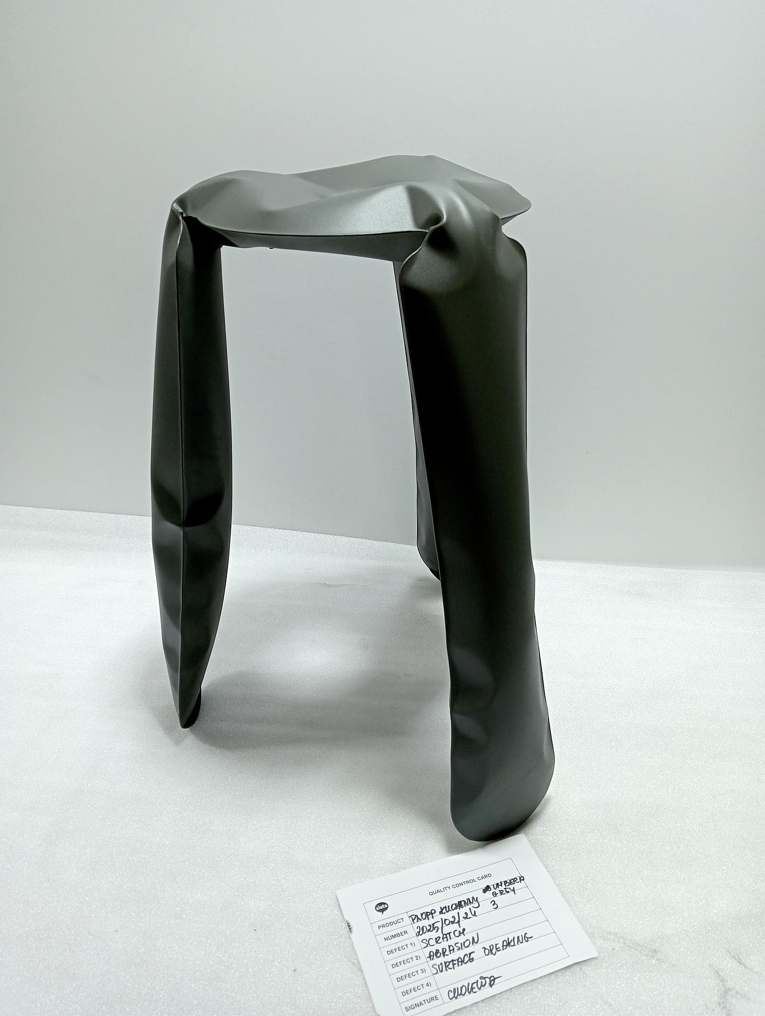 Plopp Kitchen Stool Steel Umbra Grey Matte 1