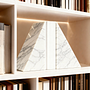 Carrara Single Bookend Marble White Grey 2