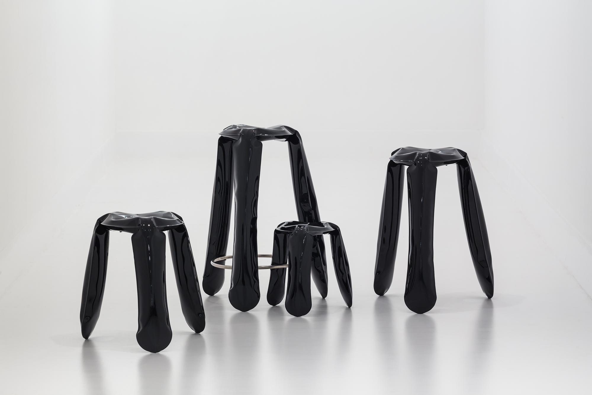 Plopp Mini Stool Steel Black Glossy 0