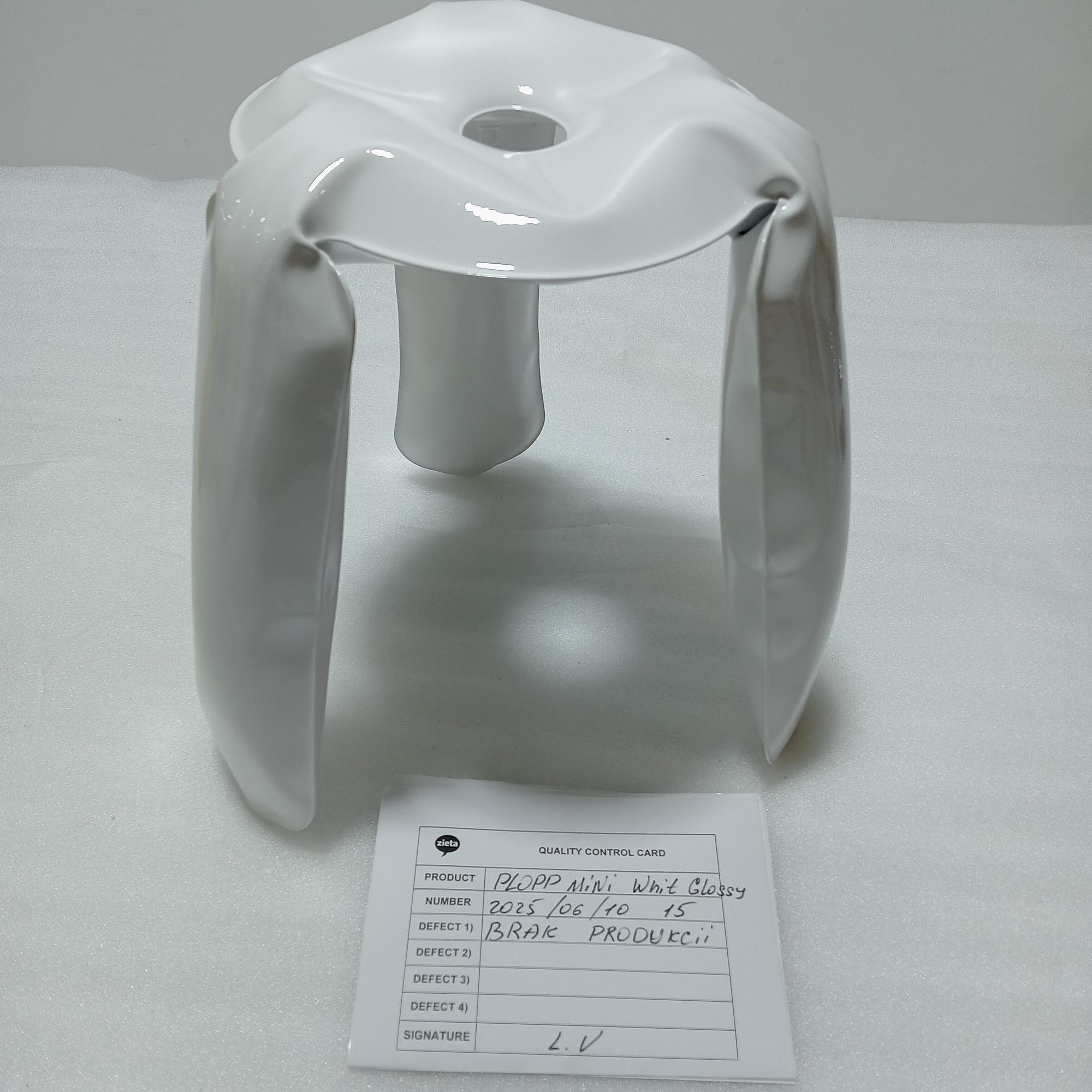 Plopp Mini Stool Steel White Glossy 2