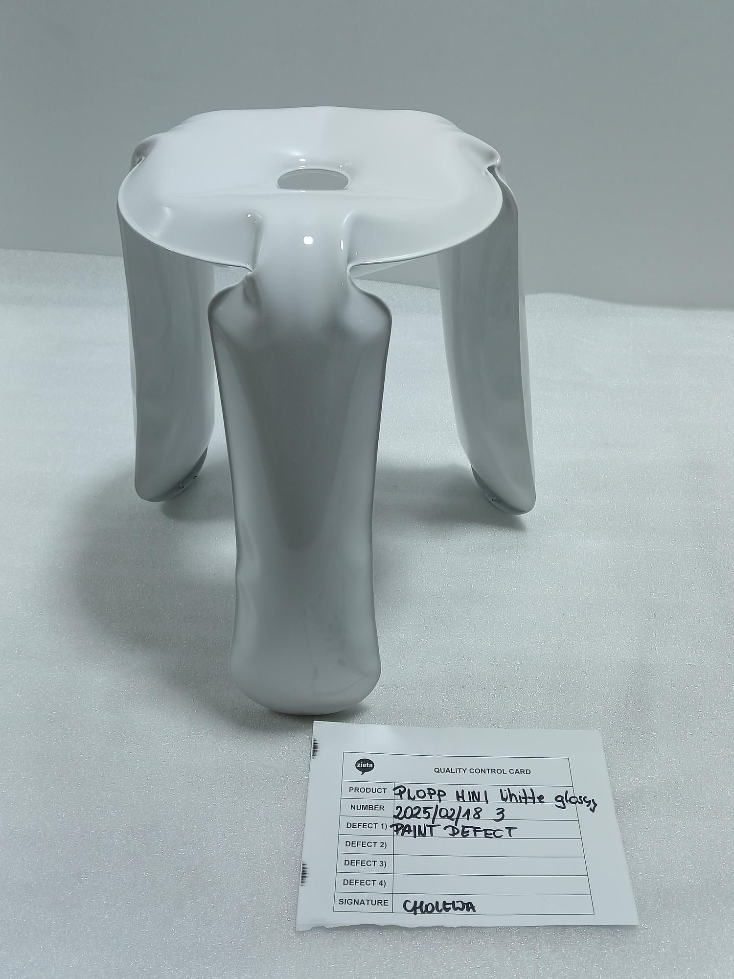 Plopp Mini Stool Steel White Glossy 2