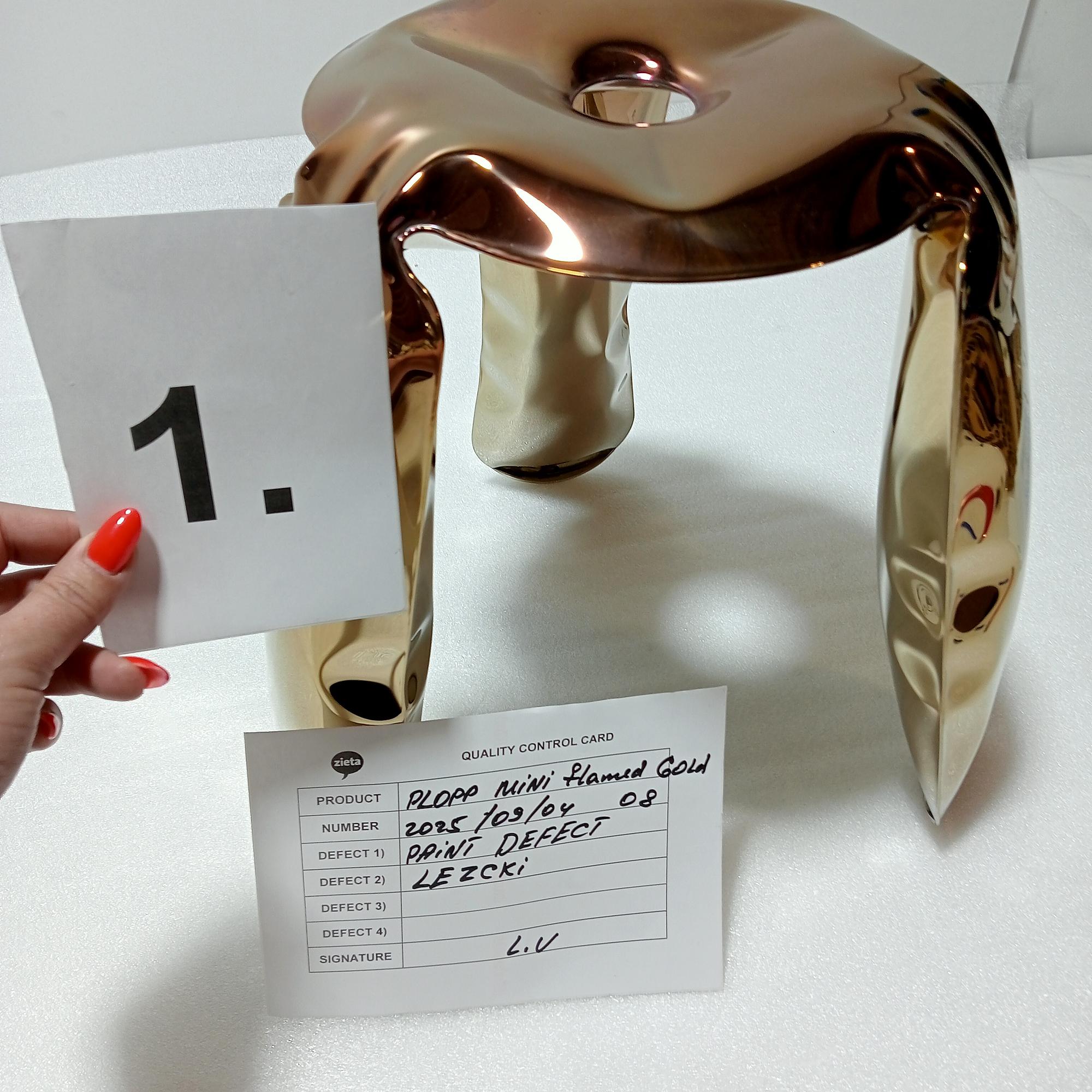Plopp Mini Hocker Edelstahl Gold Heat 2