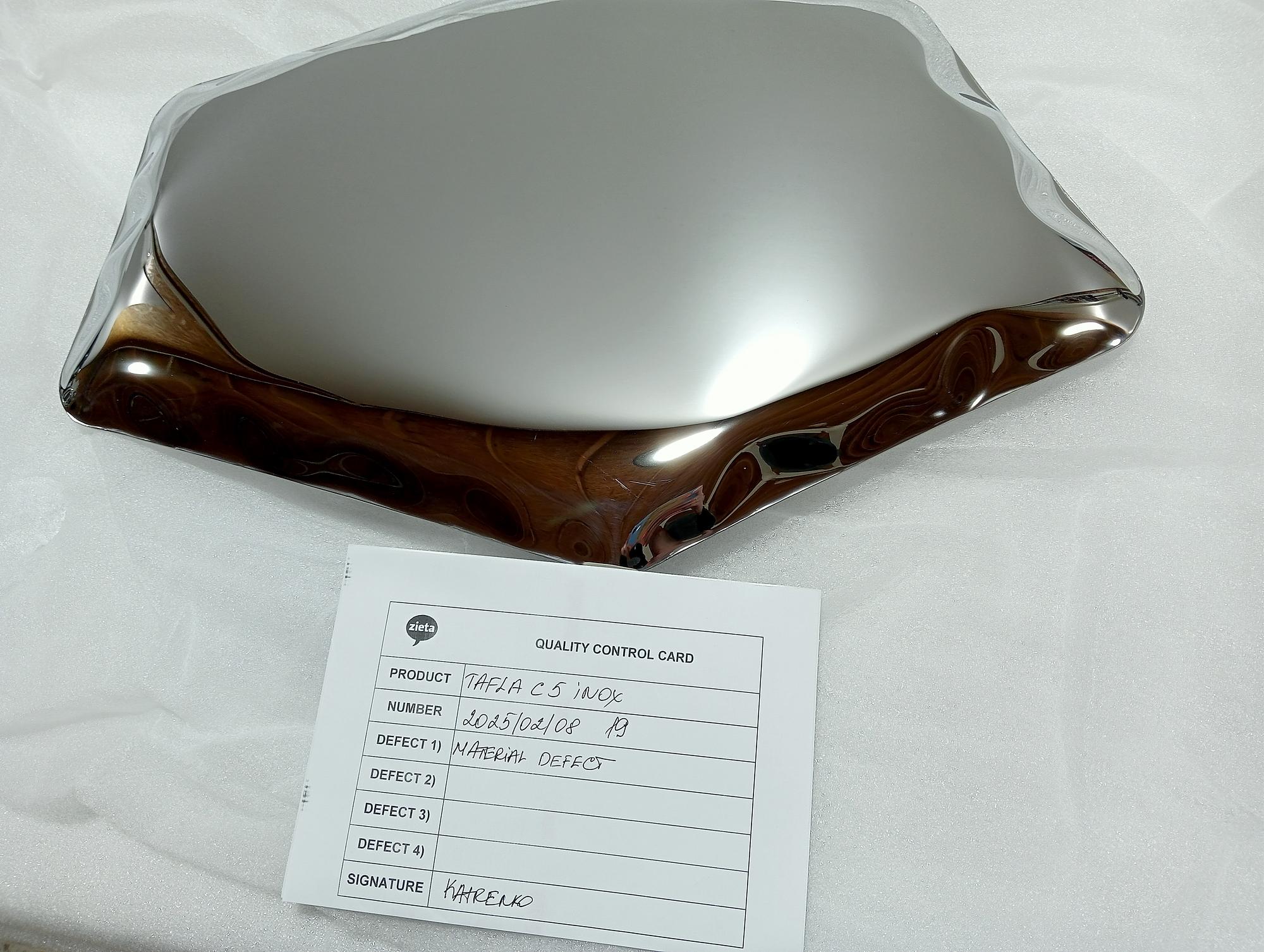 Table Mirror C5 Stainless Steel Inox Polished Silver 1