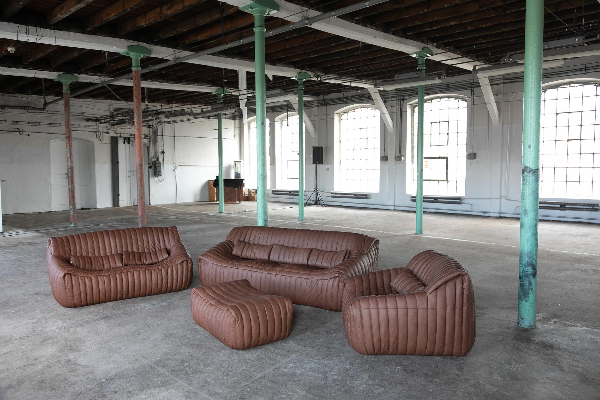 Sandra Set Lounge 2 pezzi pelle liscia Folk Brown 4