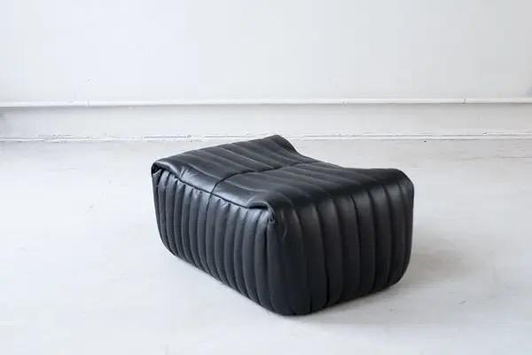 Sandra Ottomann Madras-Leder Schwarz 2