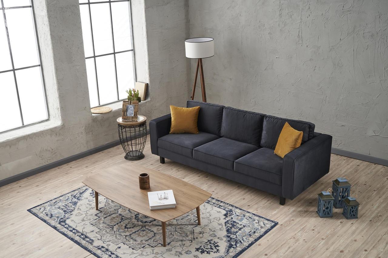 Kale Sofa 3-seater velvet anthracite 1
