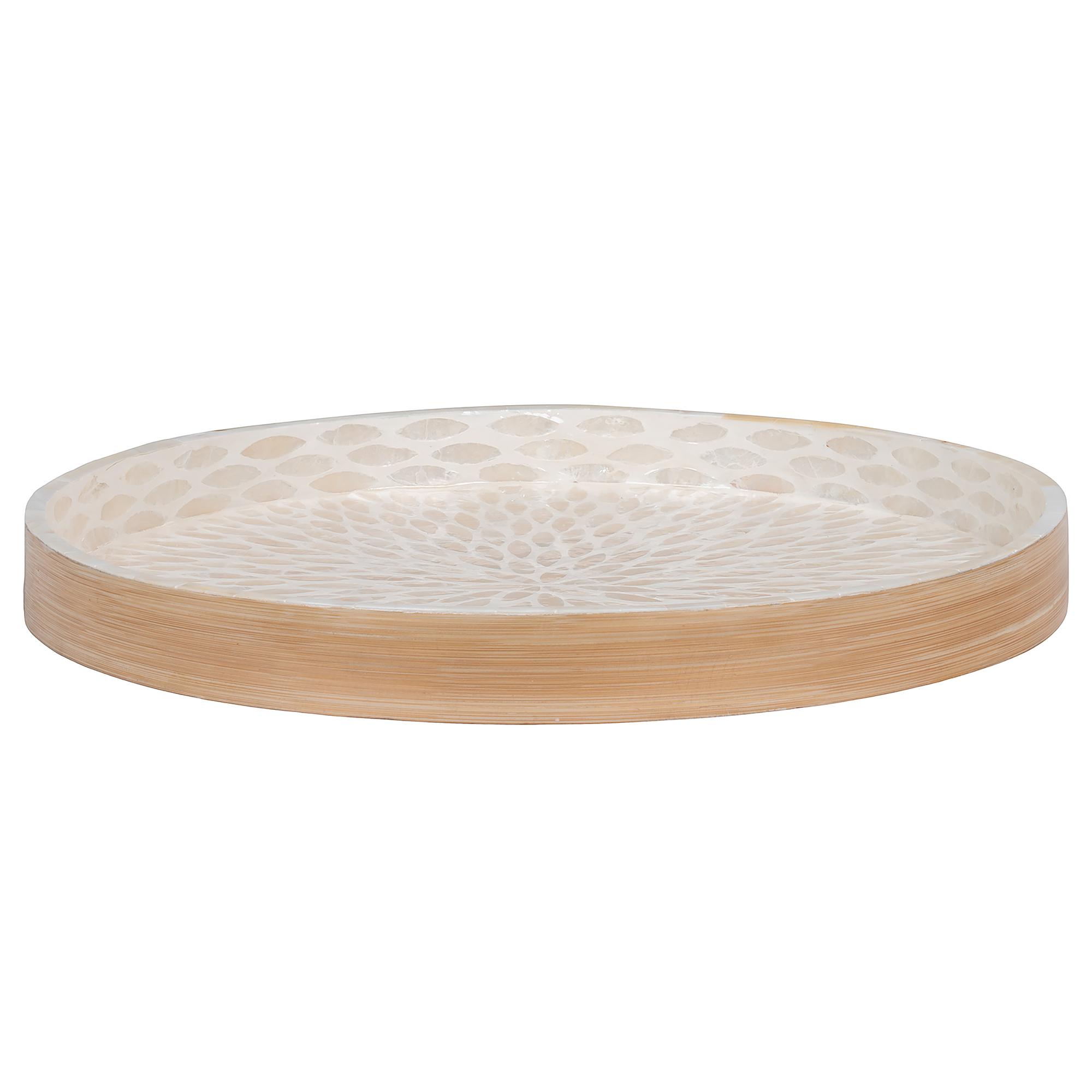 Tray Tray Bamboo Beige Ø 40cm 1