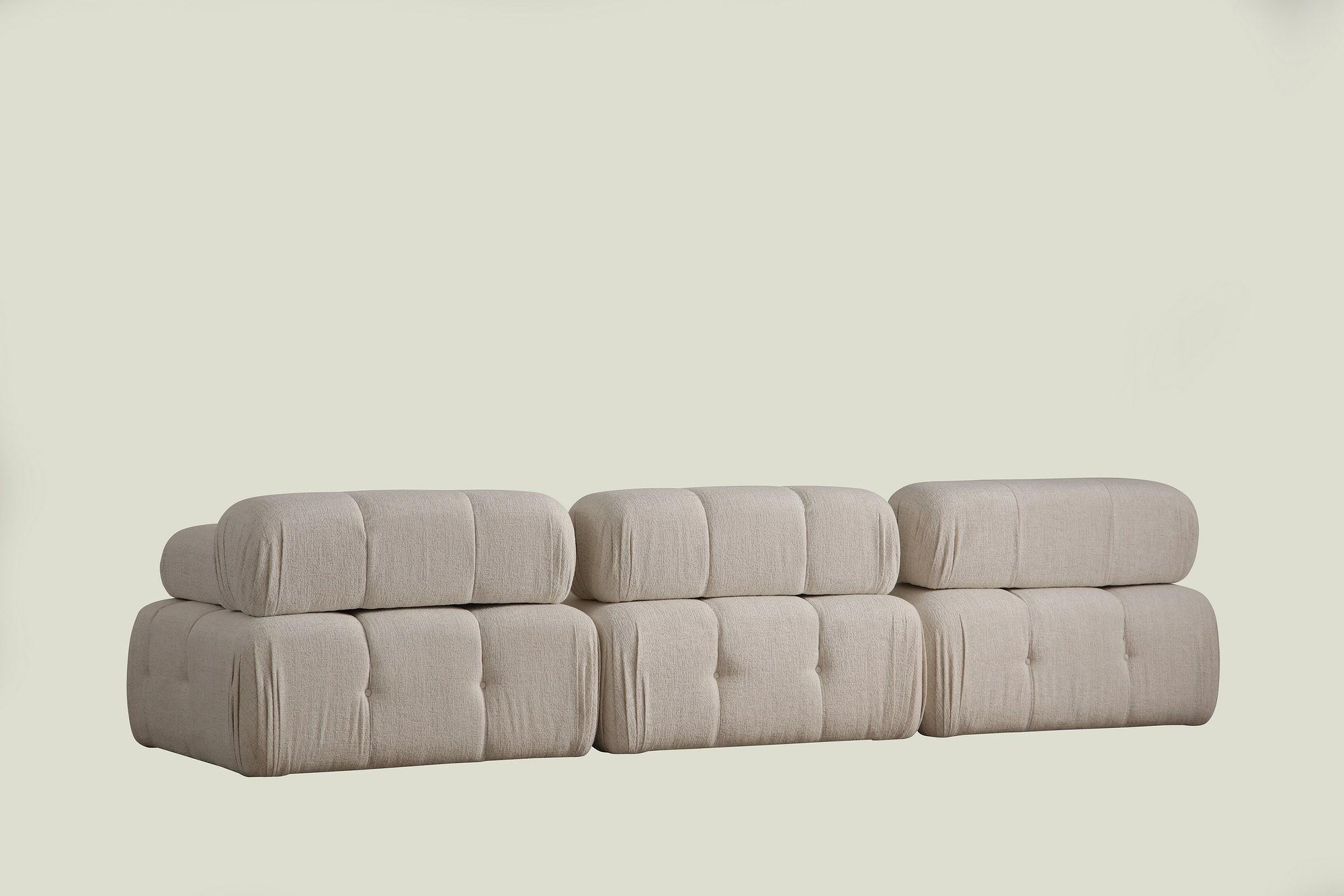 Doblo Modular Sofa 3-Seater Cream Bouclé 6
